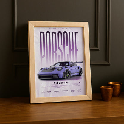 Cadre photo Porsche GT3 RS 911 violet