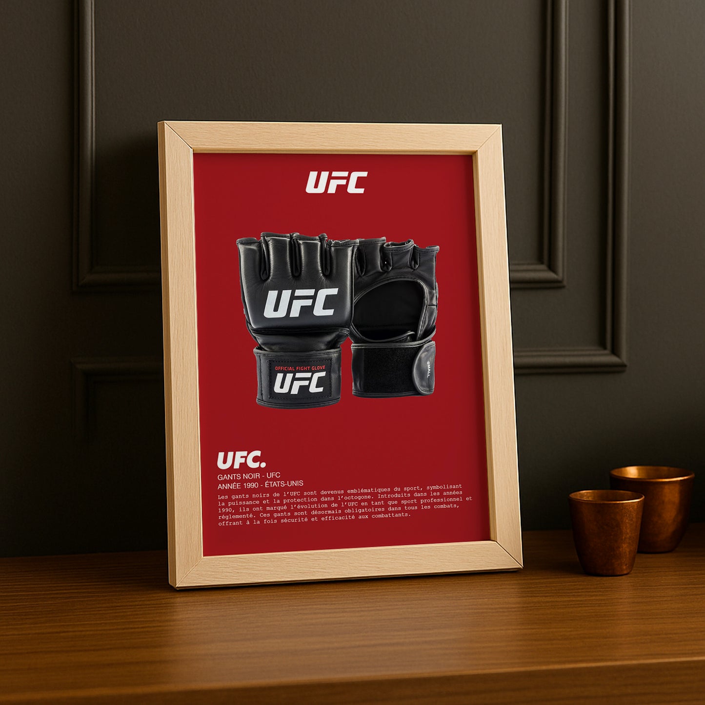 Cadre photo Gants noir UFC