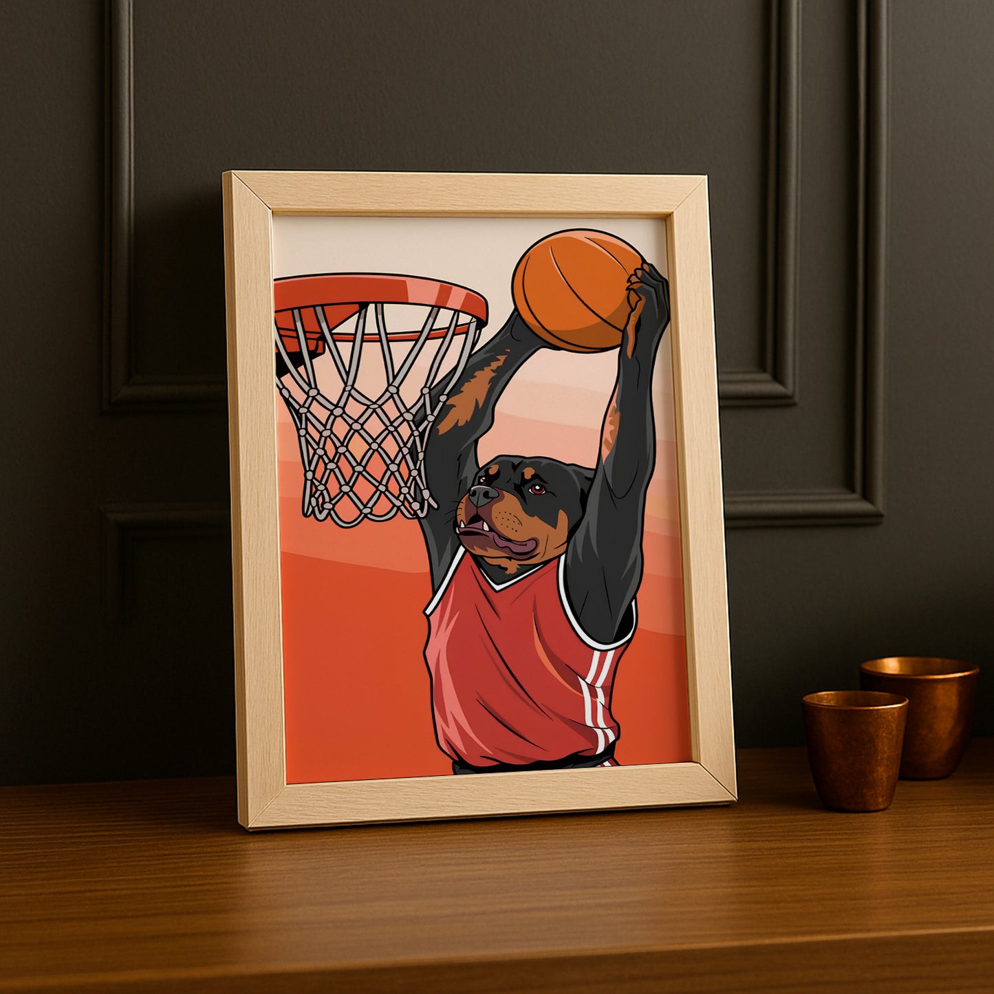 Cadre photo Chien Dunk Basket-Ball