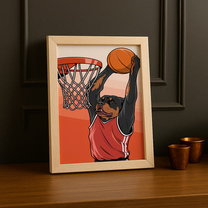 Cadre photo Chien Dunk Basket-Ball