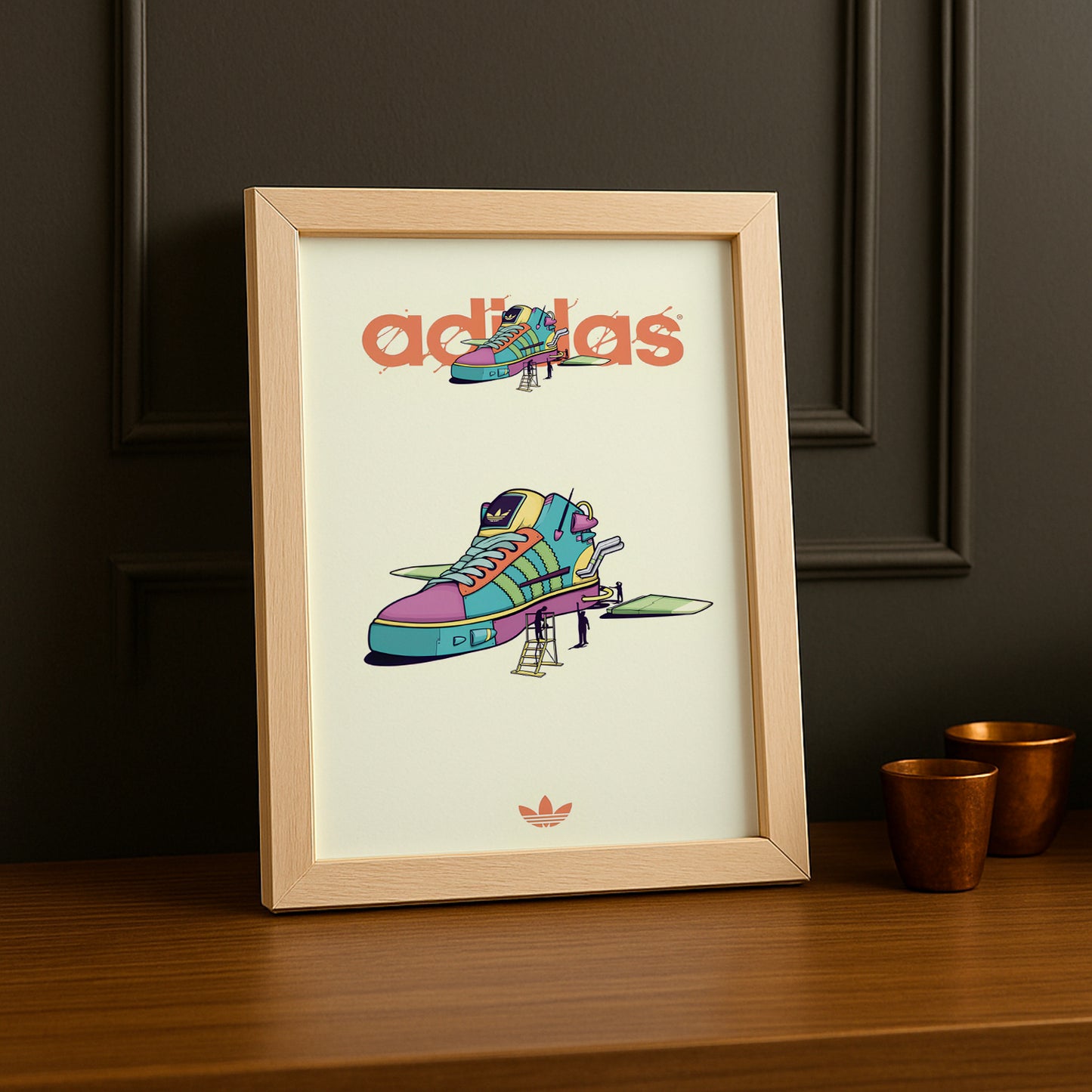 Cadre photo Adidas - Illustration Sneakers