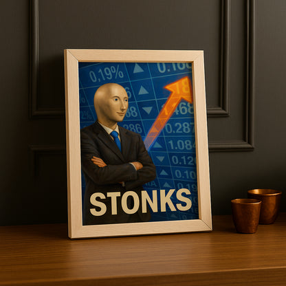Cadre photo Motivation - Stonks meme