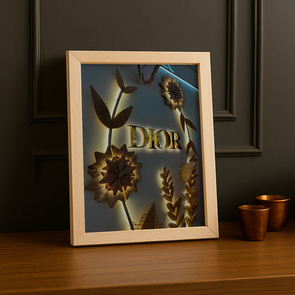 Cadre photo Dior - Gold Flowers