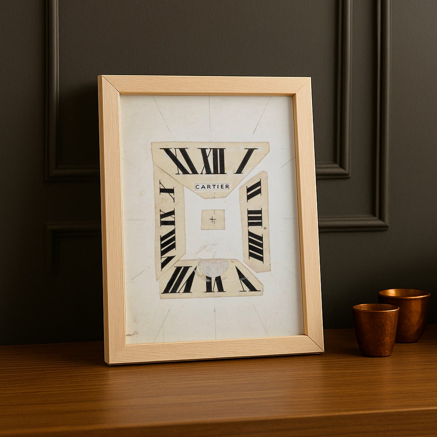 Cadre photo Cartier - Horloge en Papier