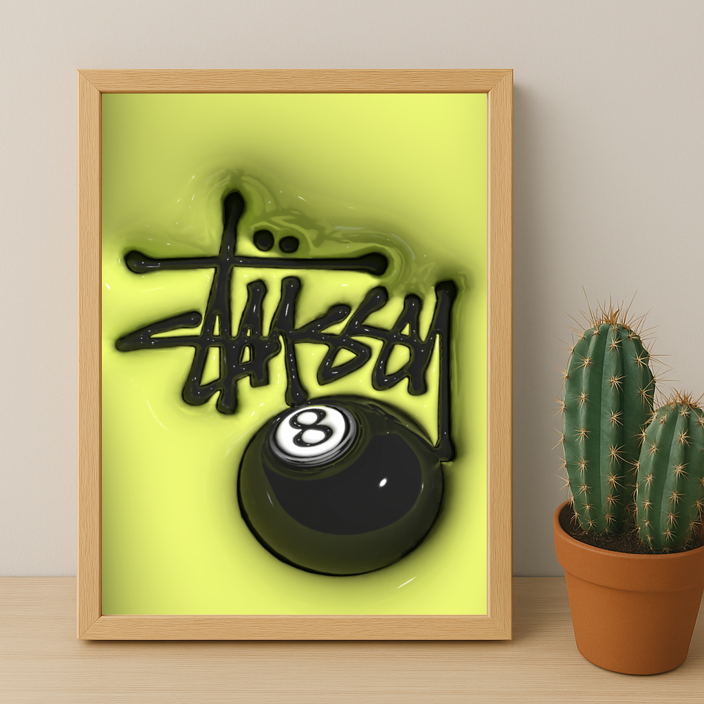 Cadre photo Stüssy - 3D Jaune Fluo