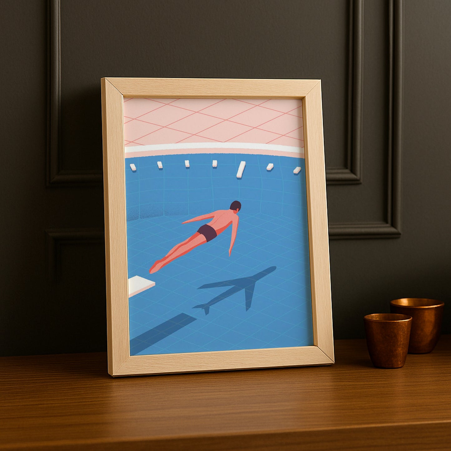 Cadre Photo Natation - Nager comme un avion