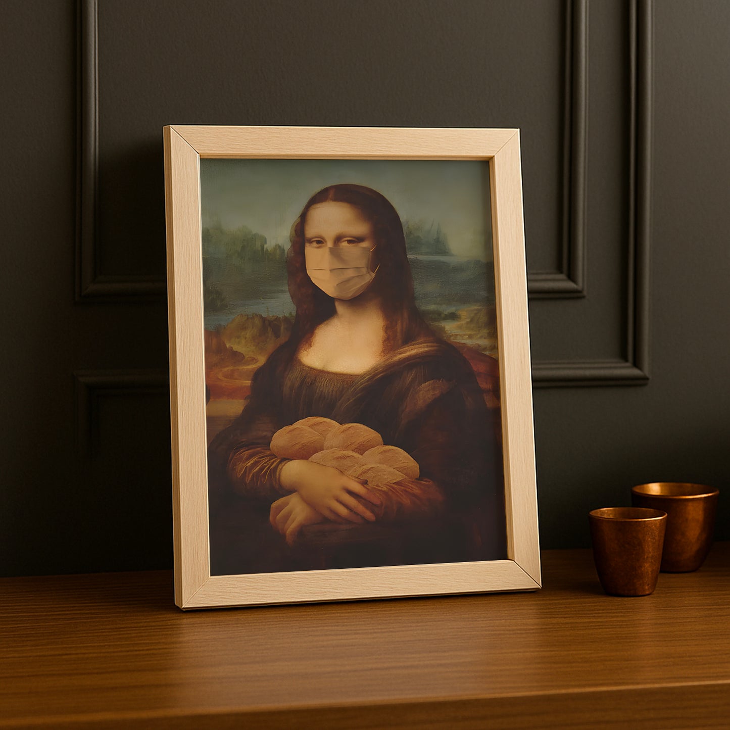 Cadre photo Mona Lisa La Joconde masque