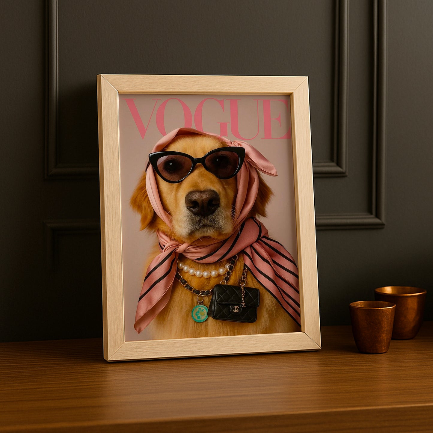 Cadre photo Vogue - Chien Aesthetic