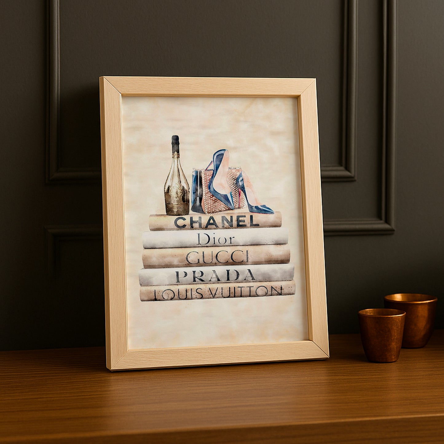 Cadre photo Mode - Livres Champagne