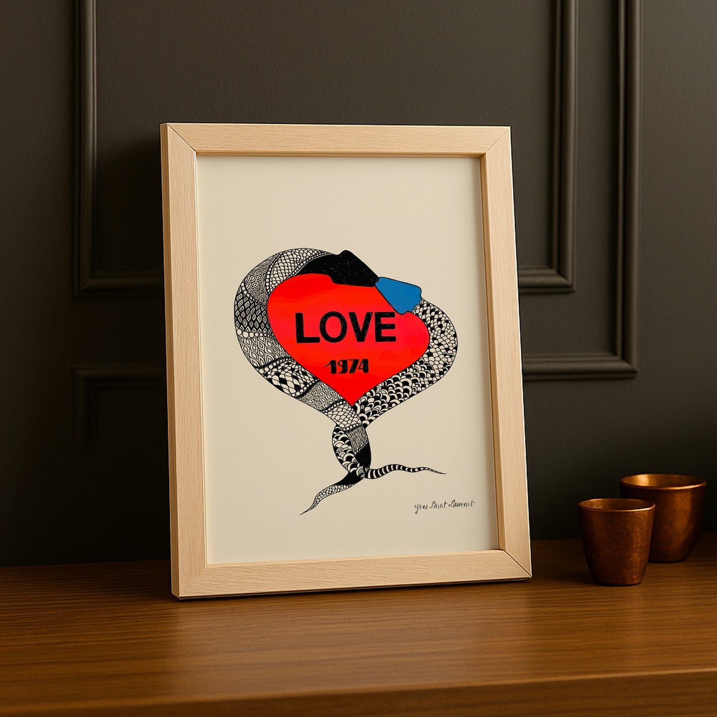 Cadre photo YSL Love illustration