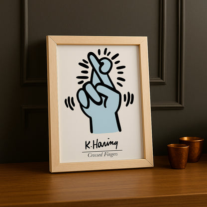 Cadre Photo Keith Haring - Doigts croisés