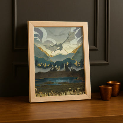 Cadre Photo Skyrim - Flying Dragons