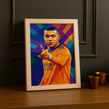 Cadre Photo Kylian Mbappé Real Madrid – Affiche HD Encadrée Papier Premium