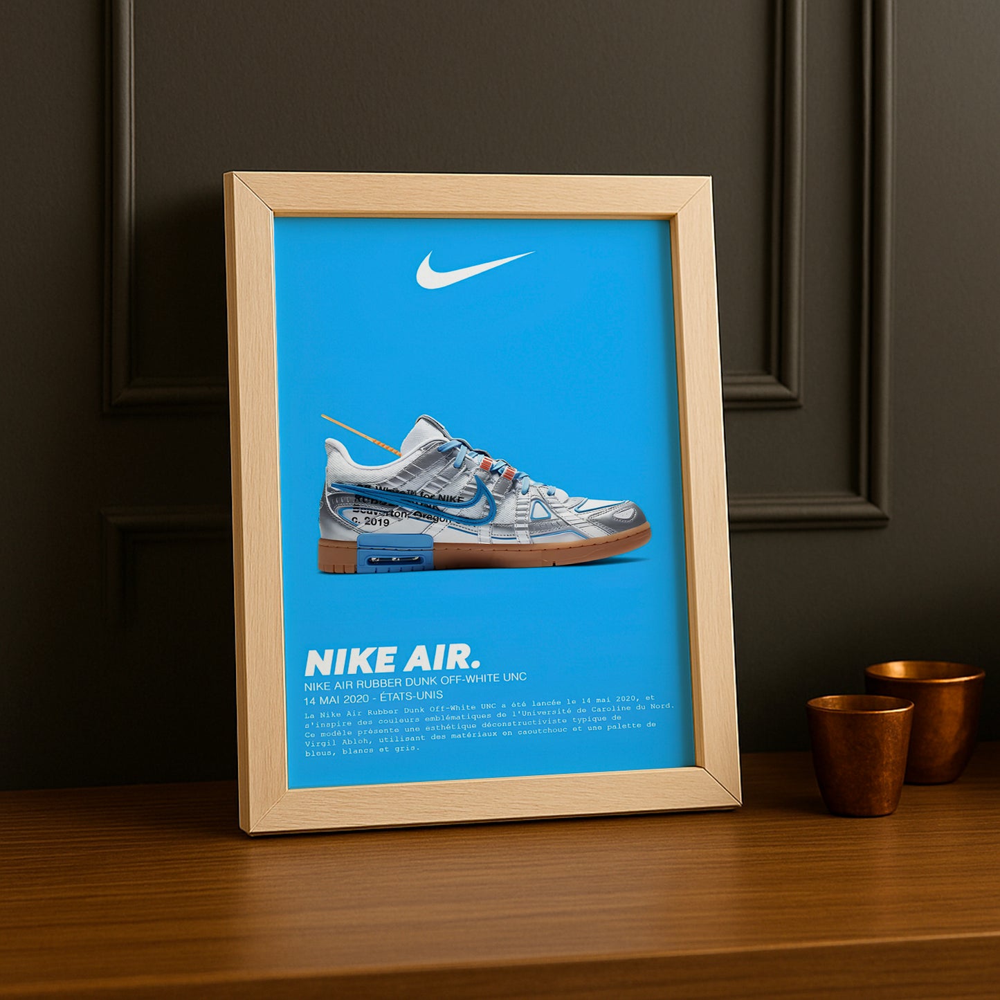 Nike Air Rubber Dunk Off-White UNC Bilderrahmen 