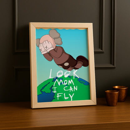 Cadre photo Kaws Look Mom I Can Fly