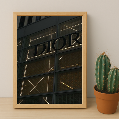 Cadre photo Dior logo by night