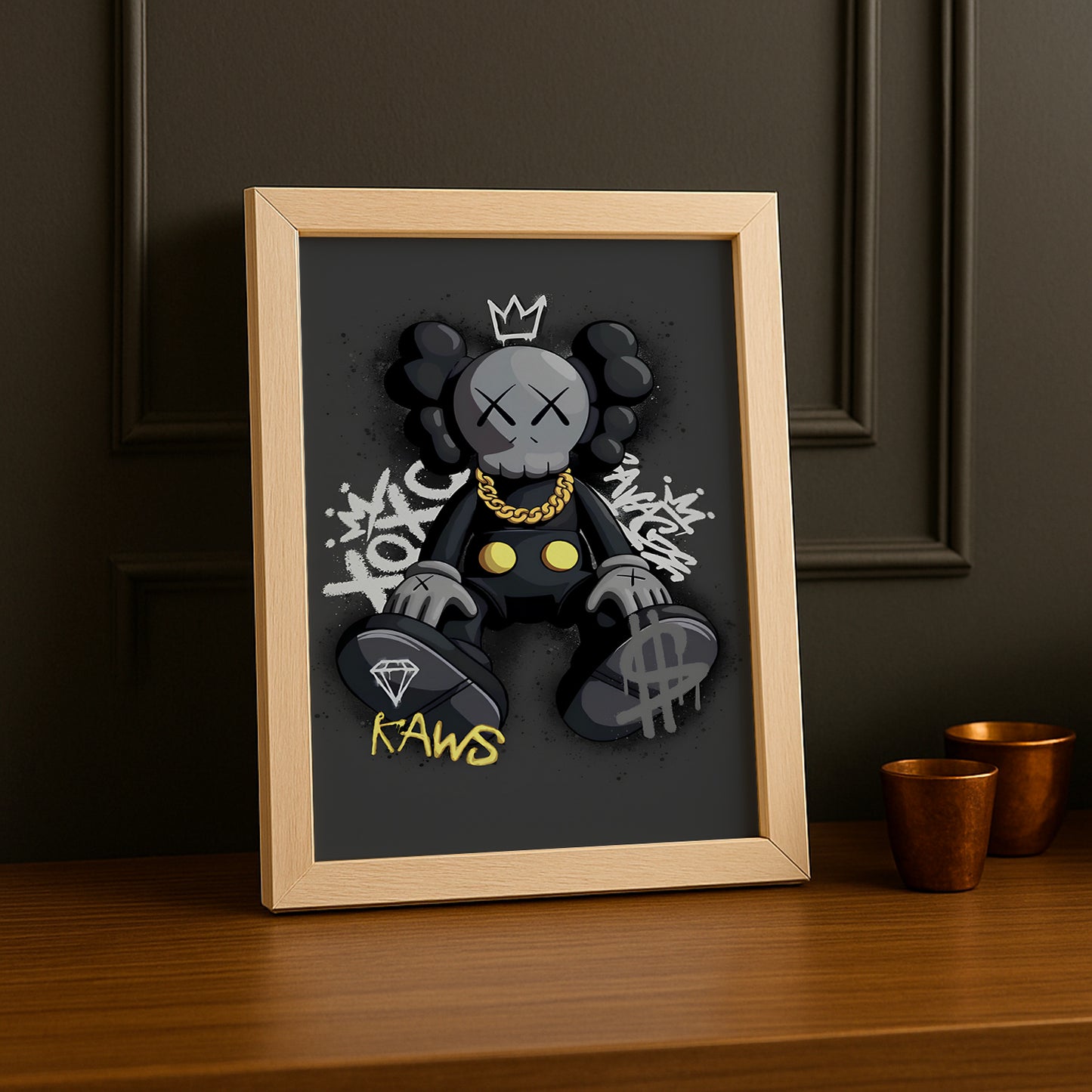 Cadre photo Kaws - King of graffiti