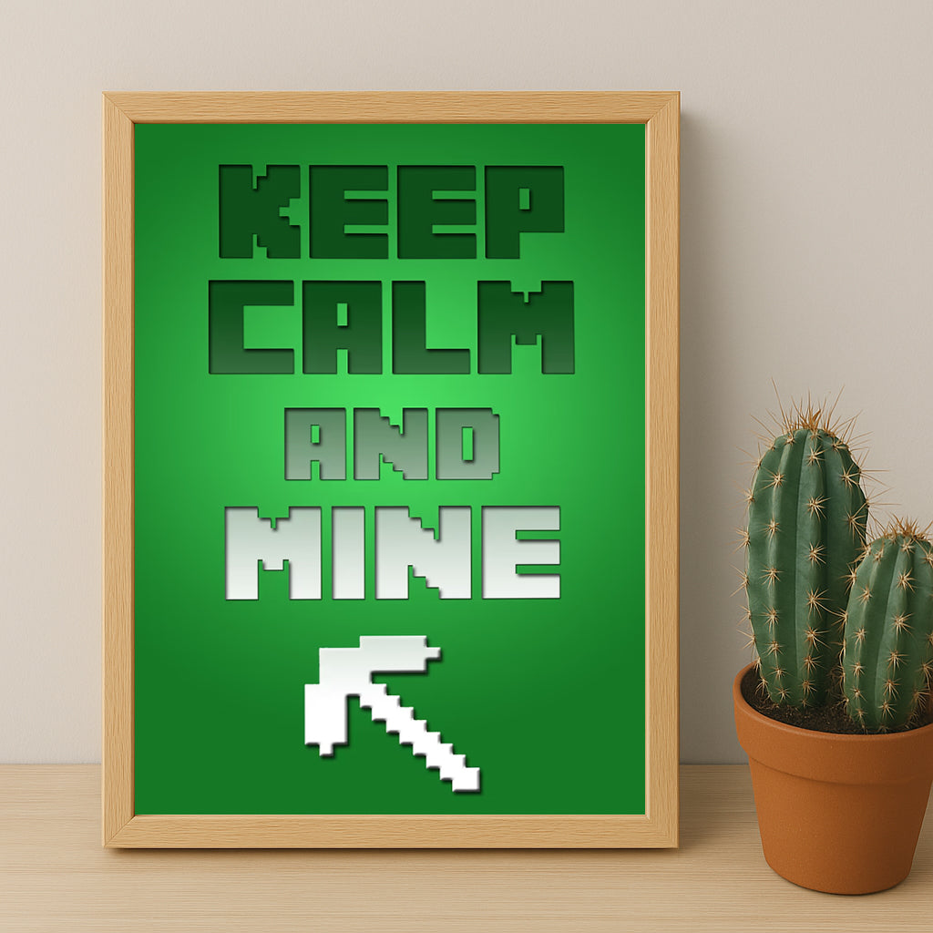 Cadre photo Minecraft - Keep Calm And Mine
