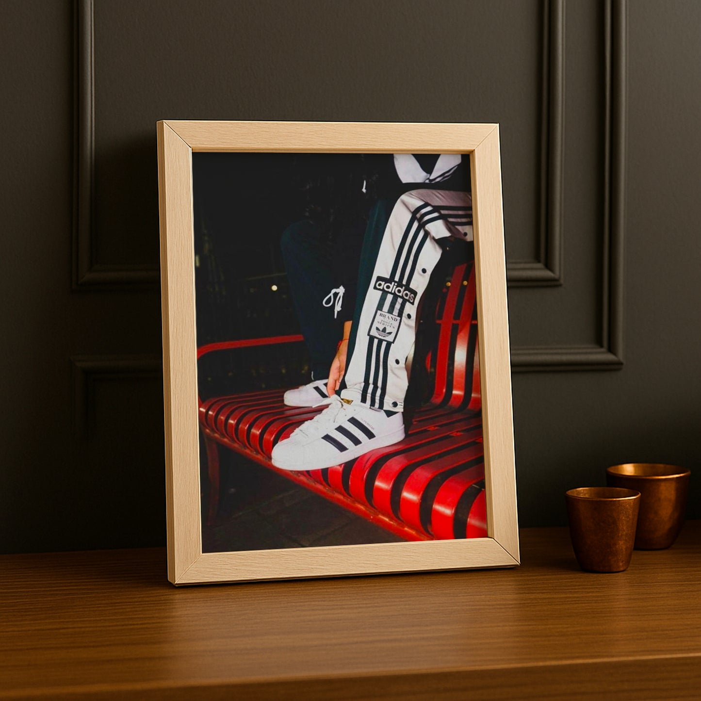 Cadre photo Adidas - 3 Bandes Rouge