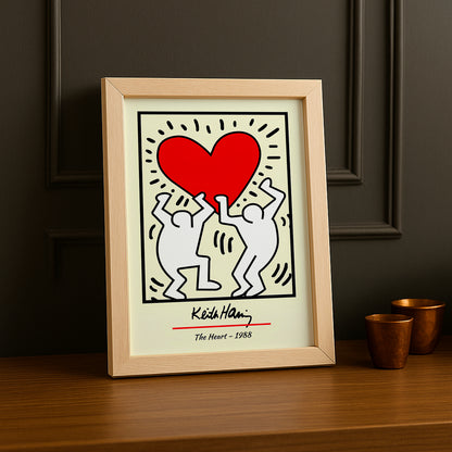Cadre photo Keith Haring The Heart 1988