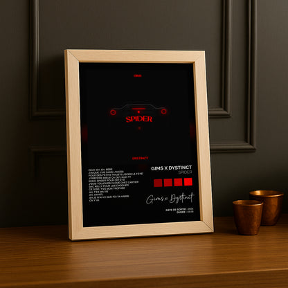Cadre photo Titre Musicaux - Spider de Gims x Dystinct