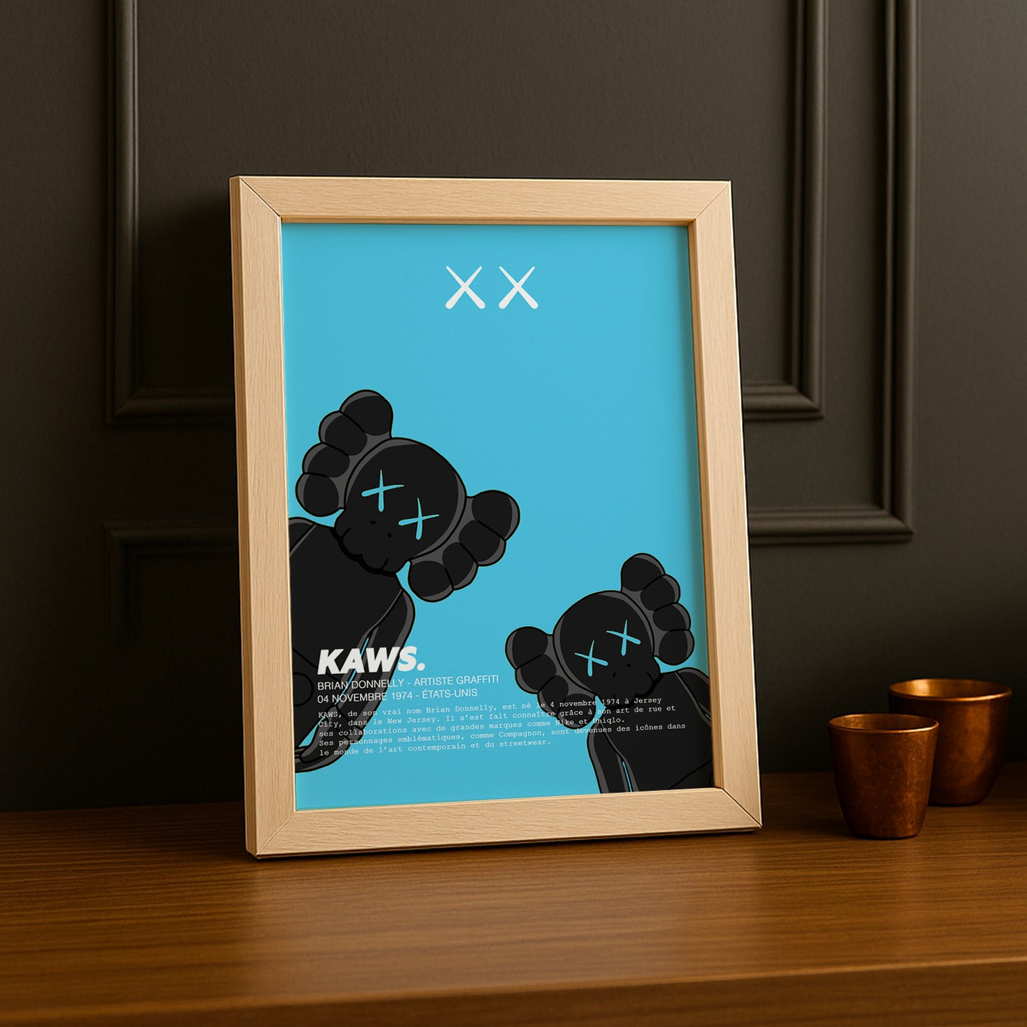 Cadre photo Kaws Double Companion bleu