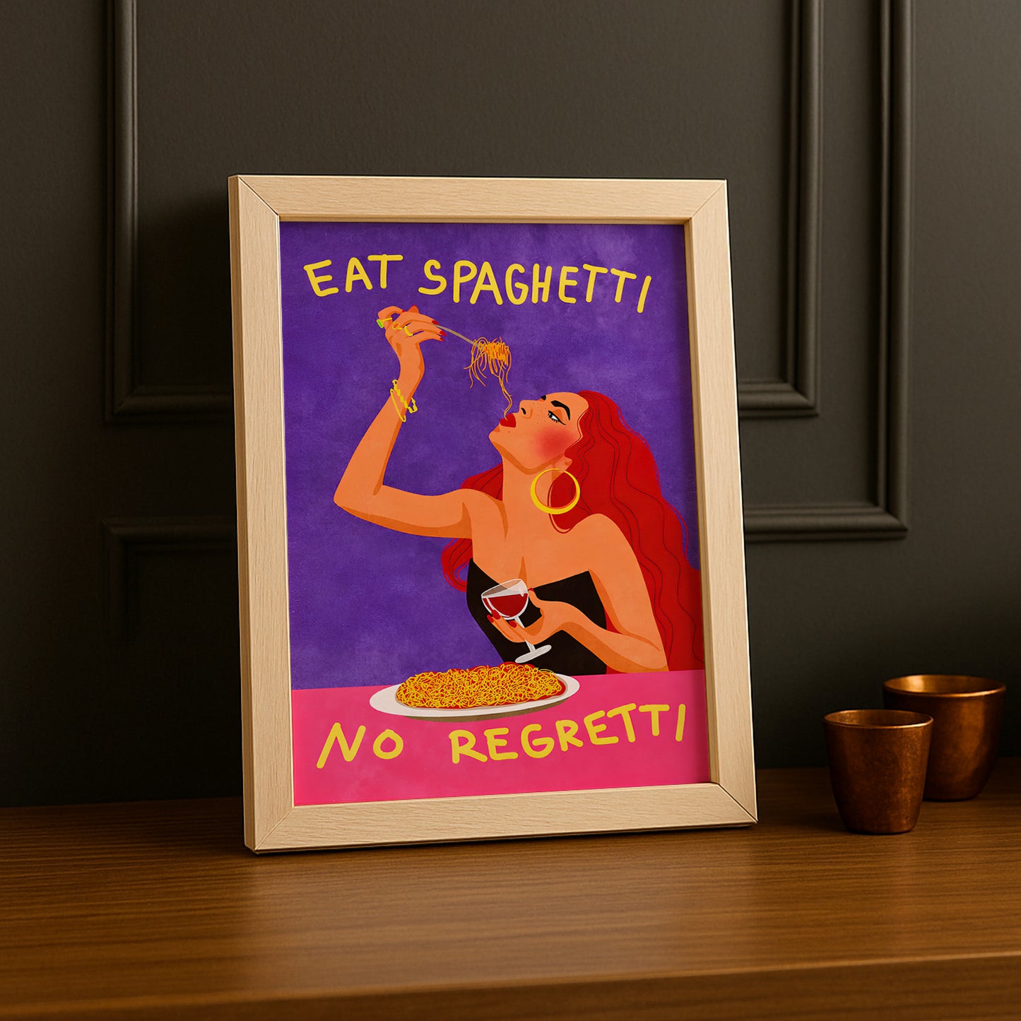 Cadre photo Citation - Eat Spaghetti