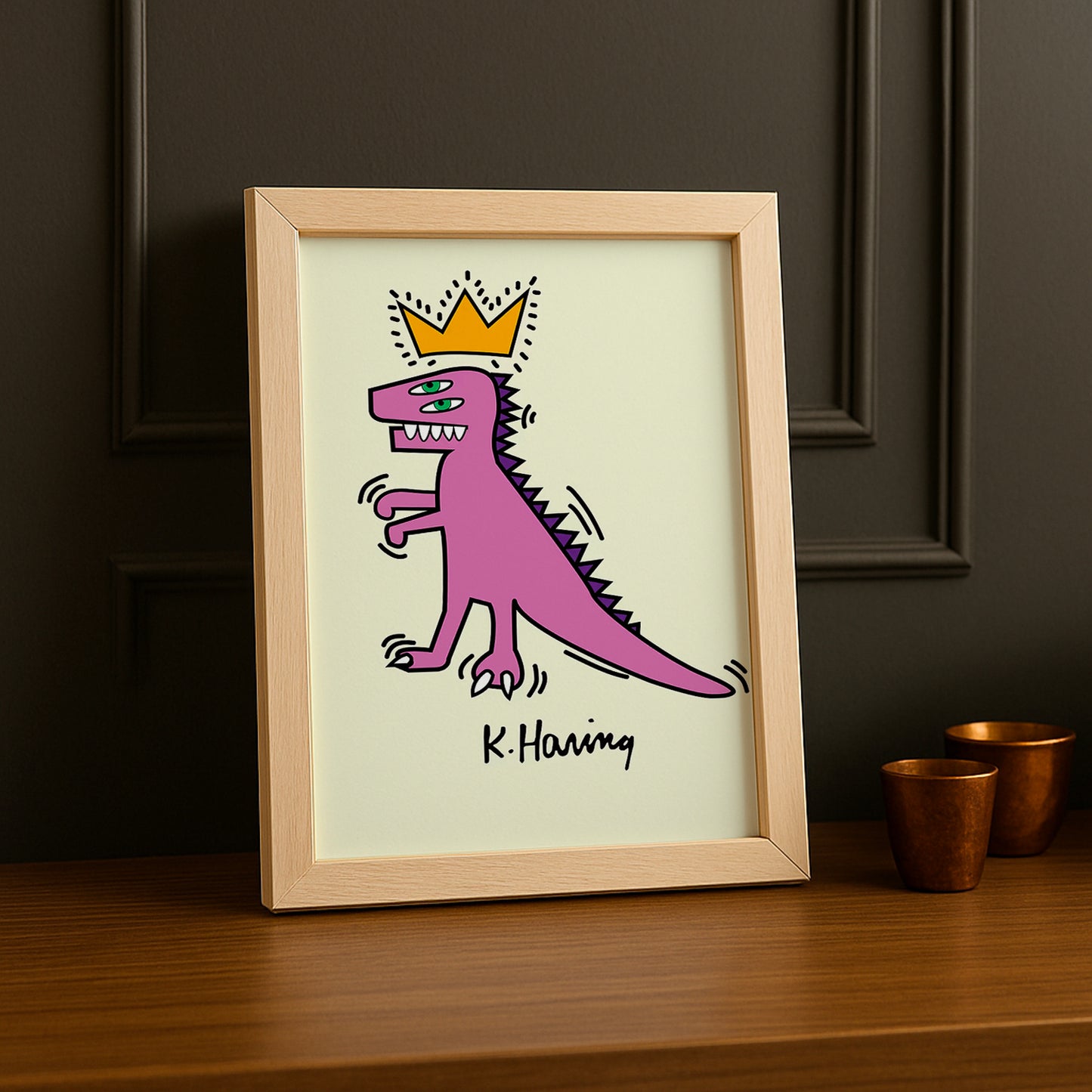 Cadre Photo Keith Haring - Dinosaure