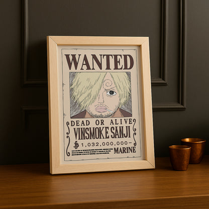 Cadre photo One Piece - Wanted Vinsmoke Sanji