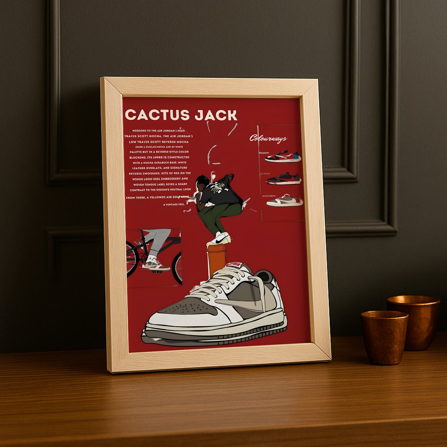 Poster encadré Cactus Jack x Air Jordan