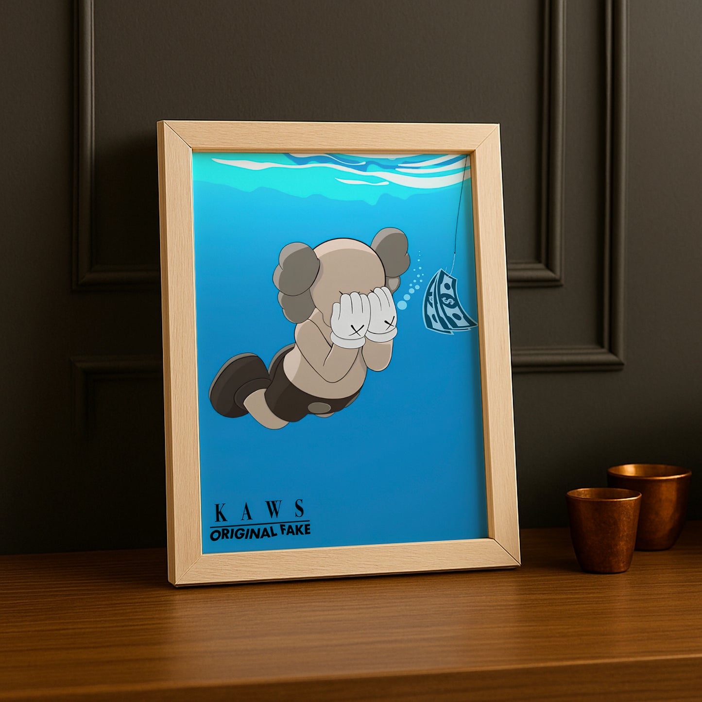 Cadre photo Kaws nage