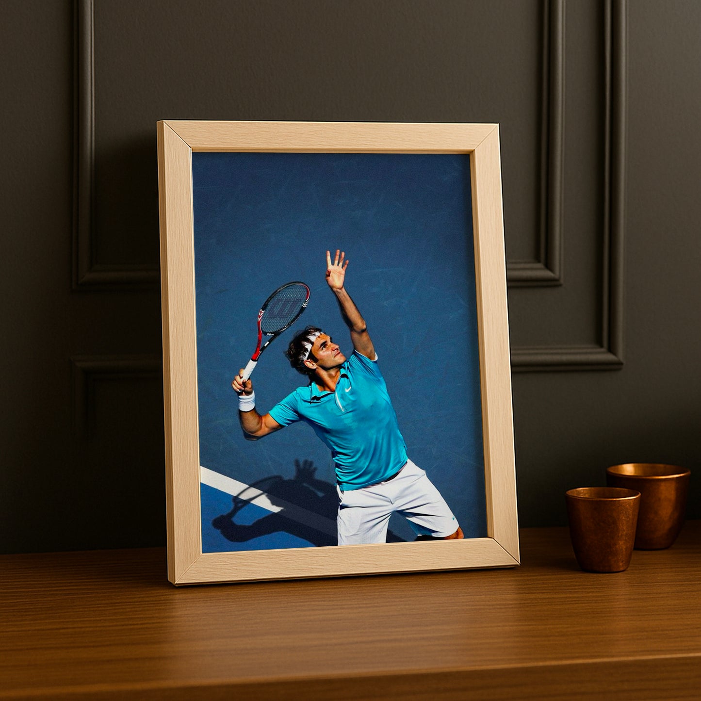 Cadre photo Tennis - Roger Federer Service