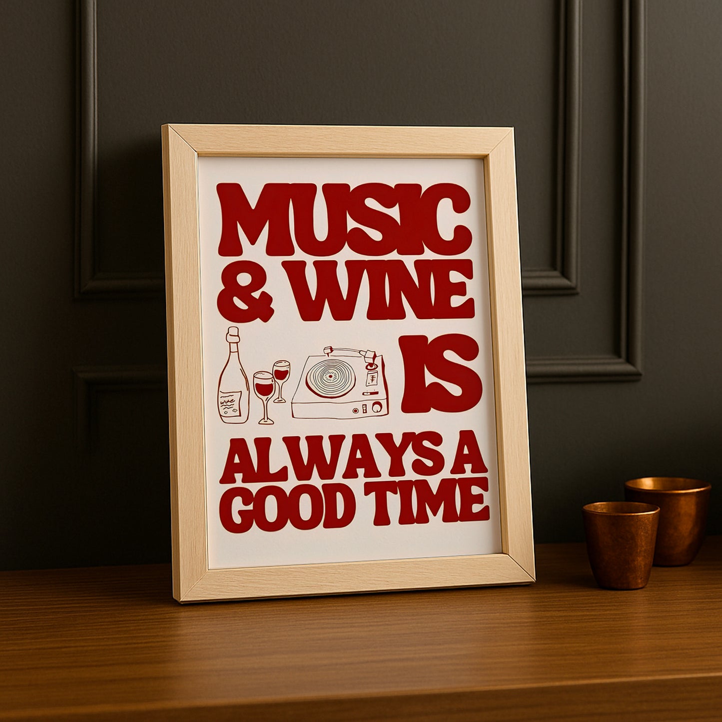 Cadre photo Citation - Music & Wine