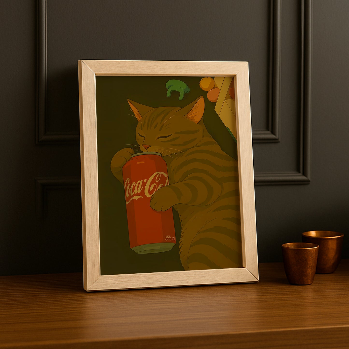 Cadre Photo Coca-Cola - Chat