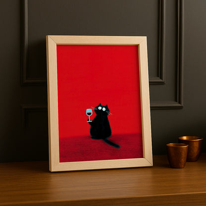 Cadre Photo Chat - Red Wine