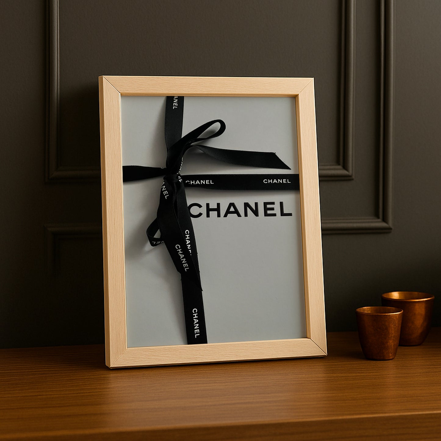 Poster Photo Chanel - Ruban Gris & Noir