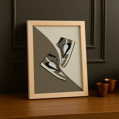 Cadre photo Air Jordan 1 x Travis Scott Mocha illustration
