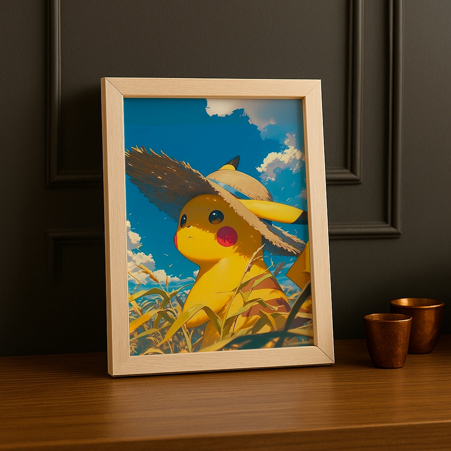Cadre Photo Pokémon - Pikachu Chapeau de paille