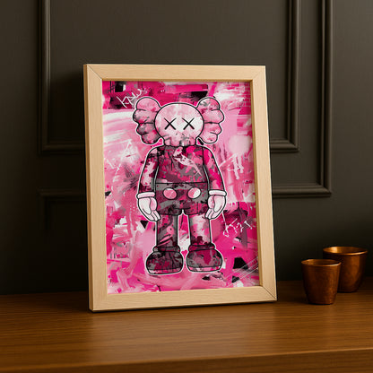 Cadre photo Kaws - Graffiti Rose