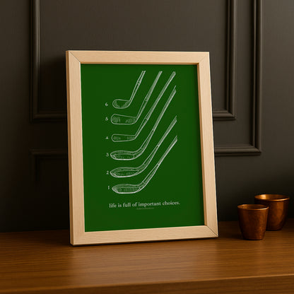 Cadre Photo Golf - Life is full of important choices