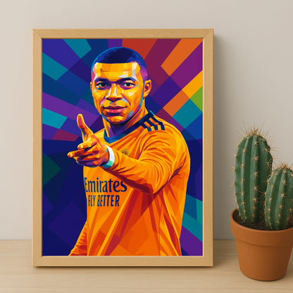 Cadre Photo Kylian Mbappé Real Madrid – Affiche HD Encadrée Papier Premium