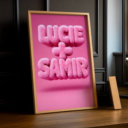 Cadre Photo Personnalisé Prénoms – Saint-Valentin détail personnalisation