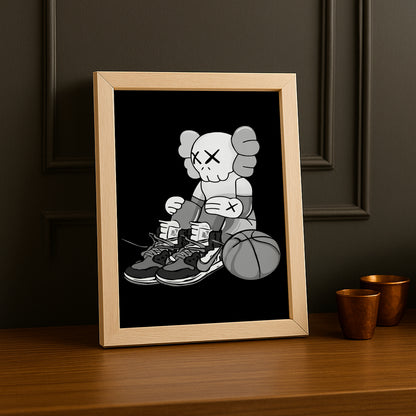 Cadre photo Kaws assis basketball