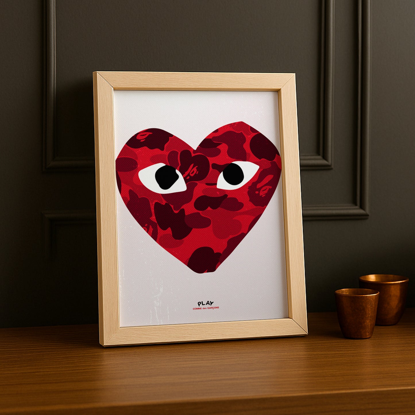 Cadre photo Comme Des Garçons coeur rouge