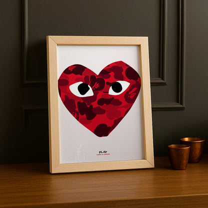 Cadre photo Comme Des Garçons coeur rouge