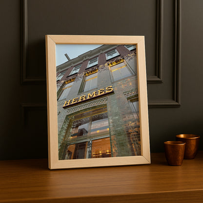 Cadre photo Hermès - Devanture dorée
