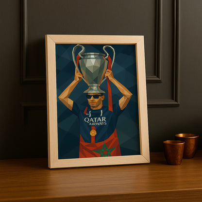 Cadre photo PSG illustration Achraf Hakimi