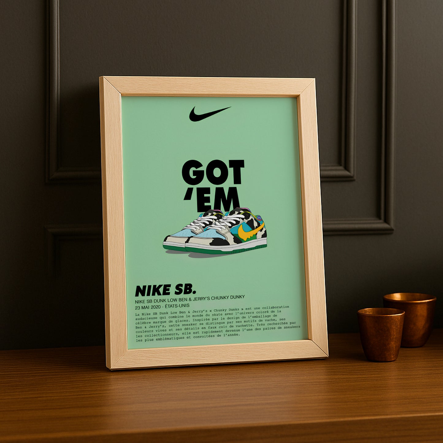 Cadre photo Nike SB Dunk Low Ben & Jerry's Chunky Dunky