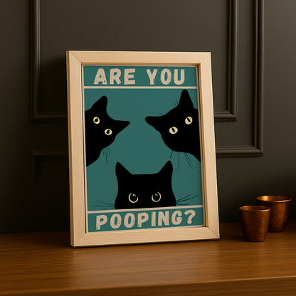 Cadre photo 3 Chat Are You Pooping