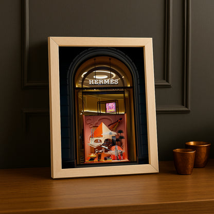 Cadre photo Hermès - Vitrine rouge